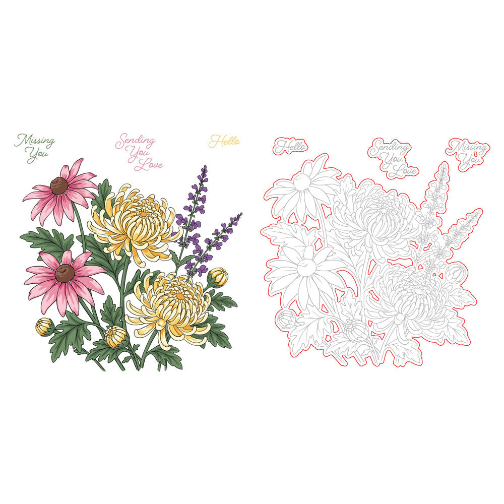 Harvest Blooms Stamp Set and Coordinating Honey Cuts Bundle