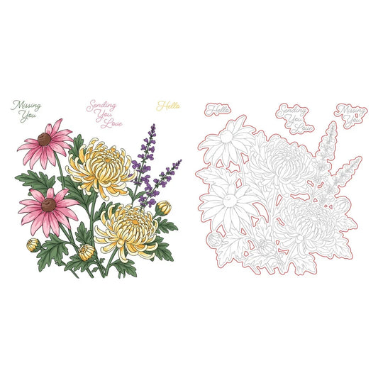 Harvest Blooms Stamp Set and Coordinating Honey Cuts Bundle