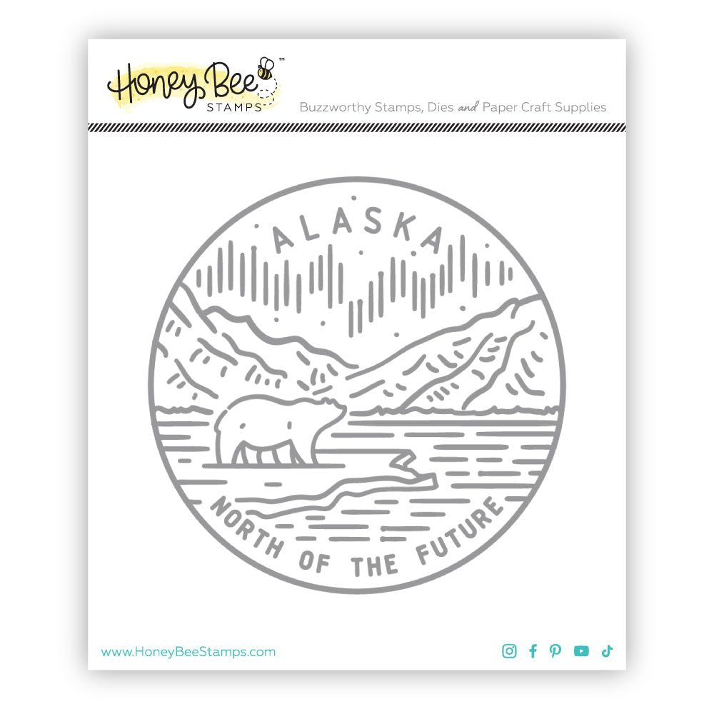 50 States Circles - 2x2 Photopolymer Stamp Set - Alaska - Honey Bee Stamps