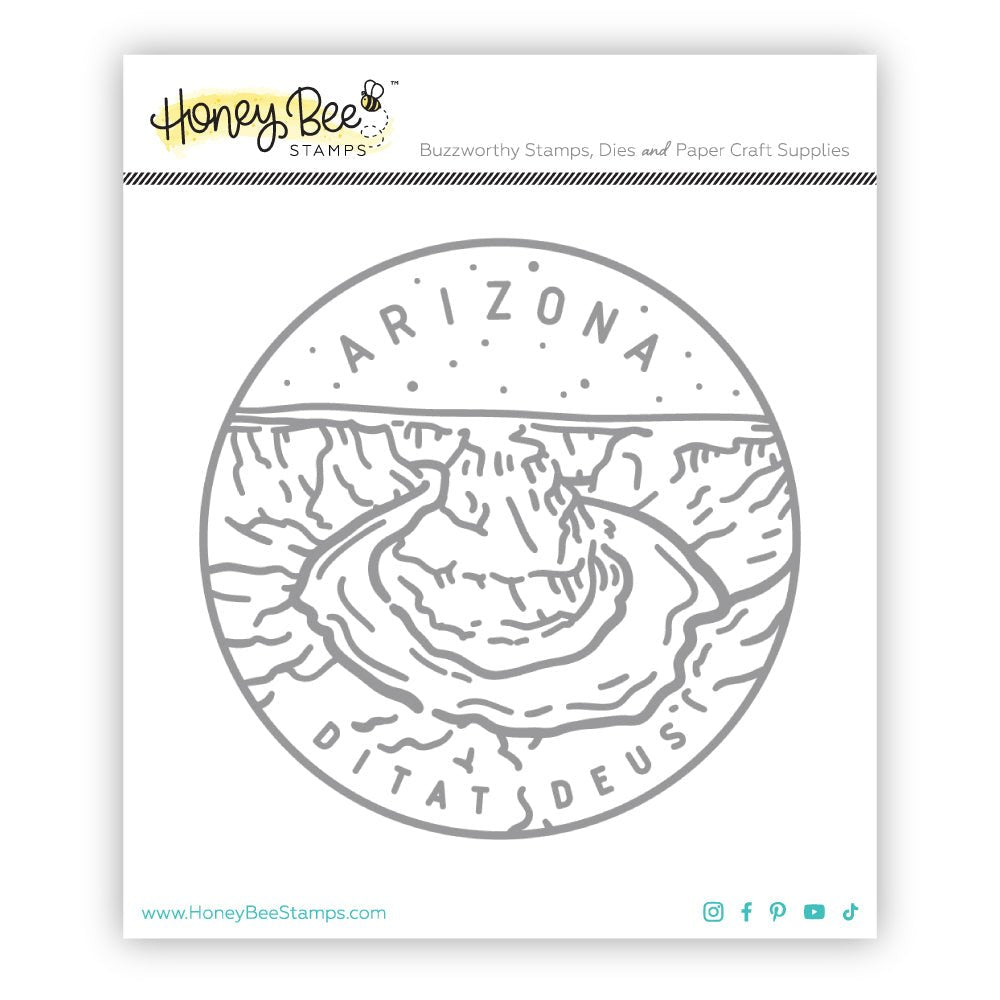 50 States Circles - 2x2 Photopolymer Stamp Set - Arizona - Honey Bee Stamps
