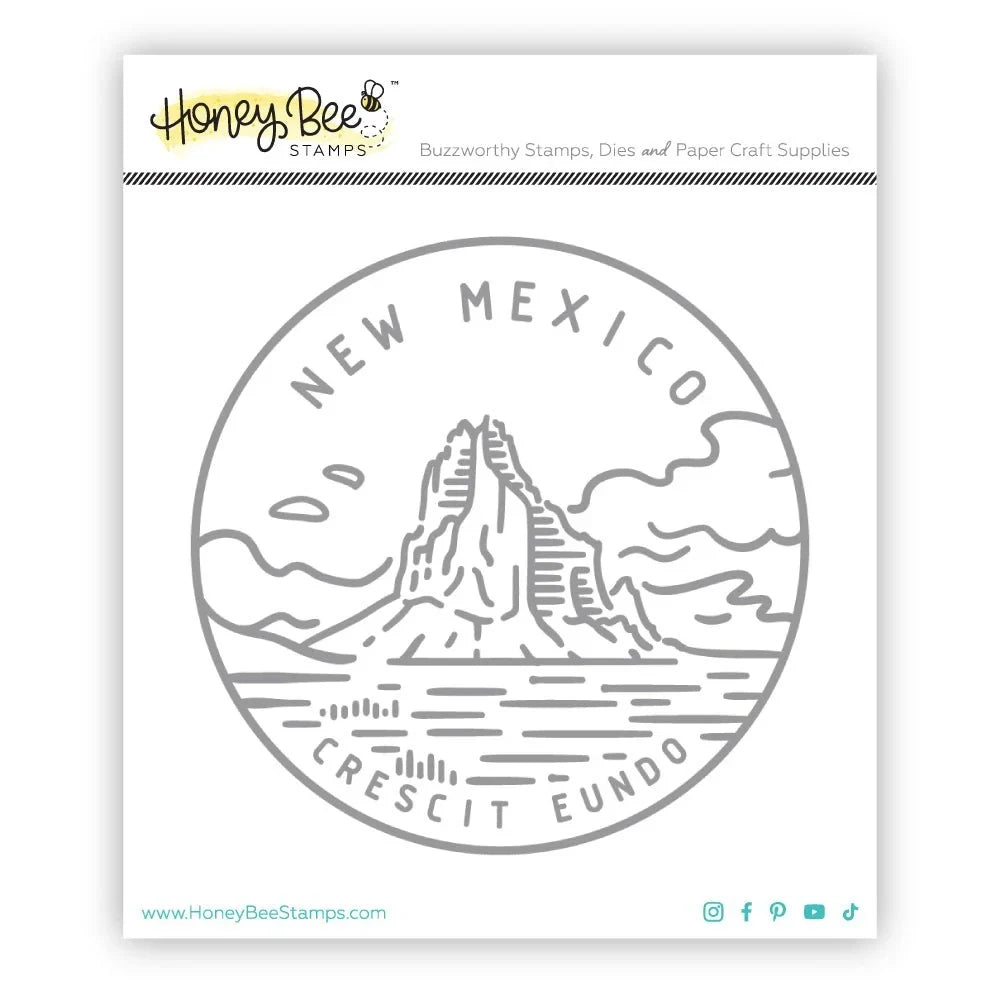 50 States Circles - 2x2 Photopolymer Stamp Set - New Mexico - Honey Bee Stamps