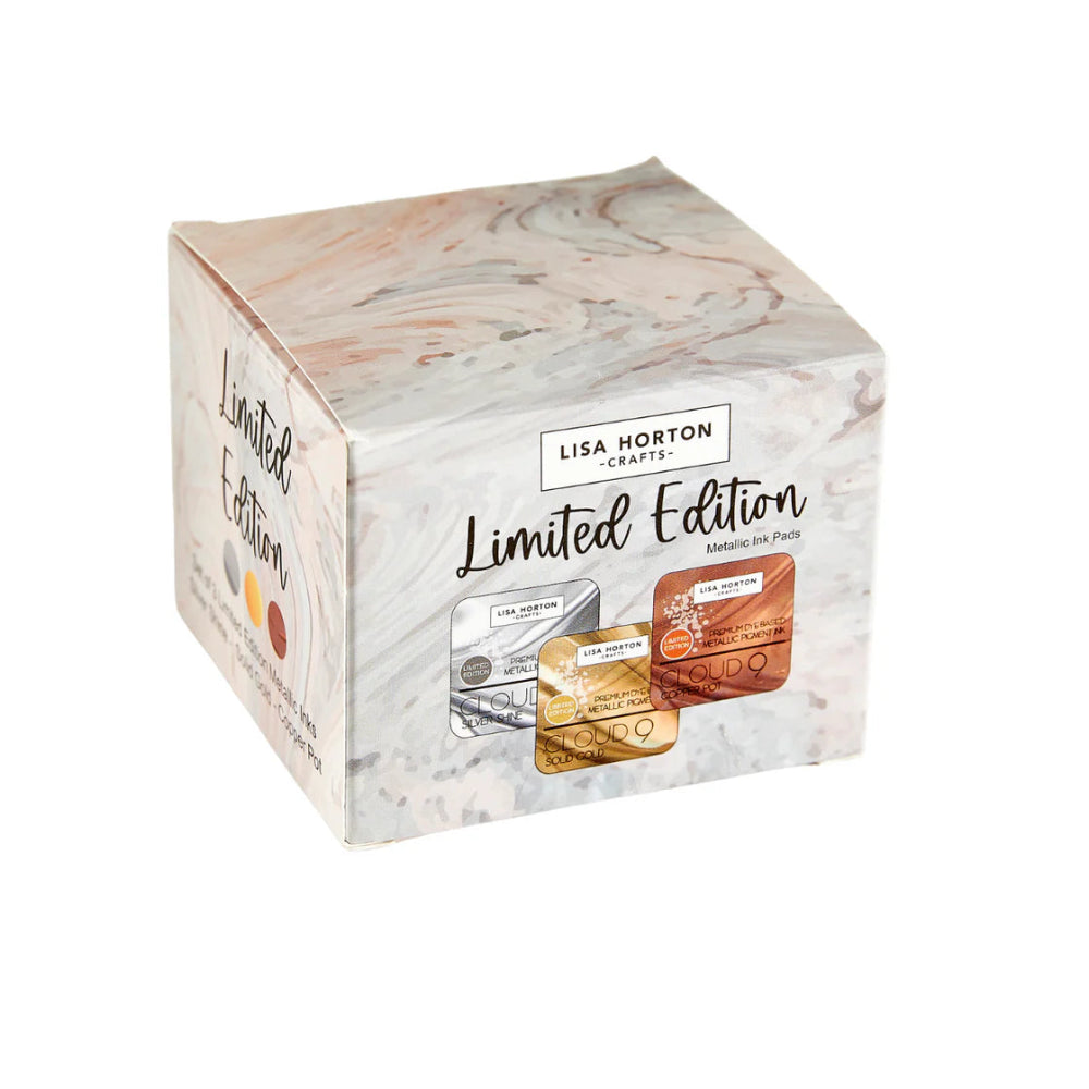 Lisa Horton Crafts Set of 3 LTD Edition Metallic Ink Pads - Silver, Gold and Copper