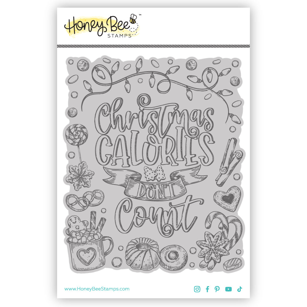 Christmas Calories - 4x5 Rubber Cling Background Stamp Set