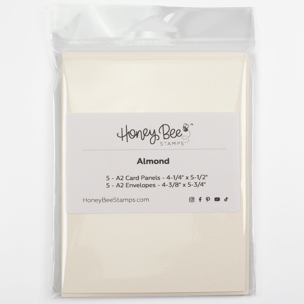 Honey Bee A2 Card Panels and Envelopes Set Of 5 - Almond