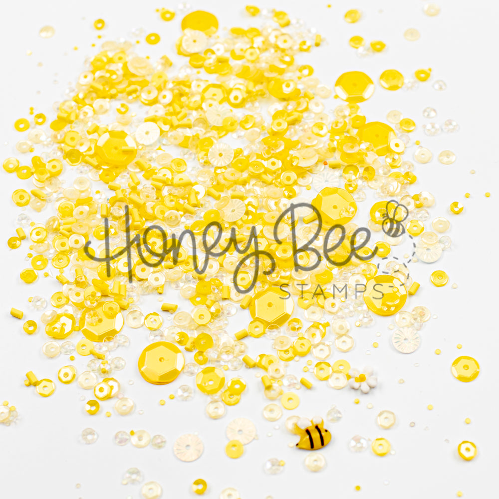 Honeycomb Glow - Sequin Mix with Special Daisy Charm and Bee Charm