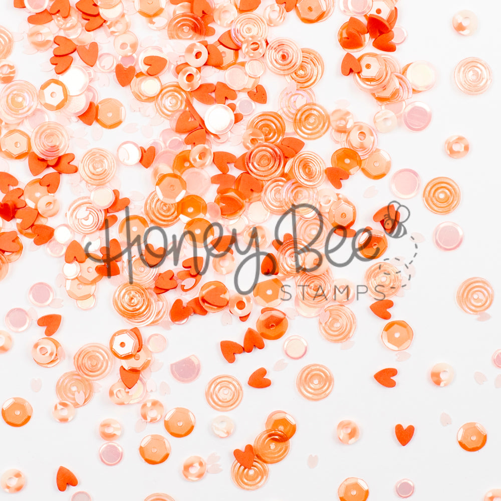 Orange Blossom - Sequin and Clay Hearts Mix