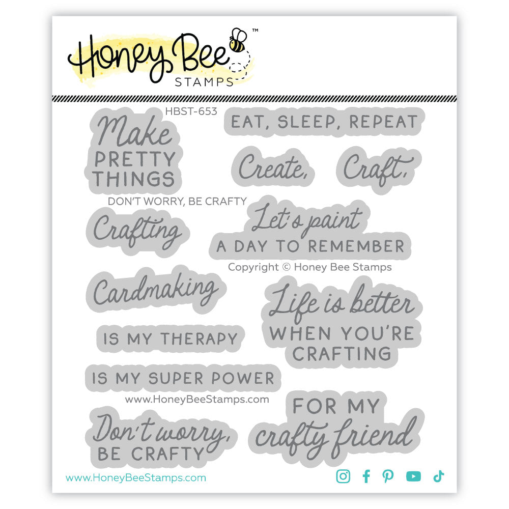 Don't Worry, Be Crafty - 4x4 Stamp Set