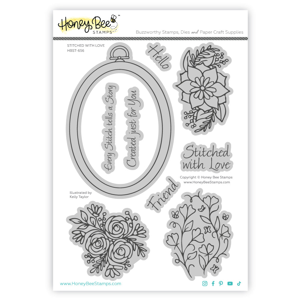 Stitched With Love - 6x8 Photopolymer Stamp Set