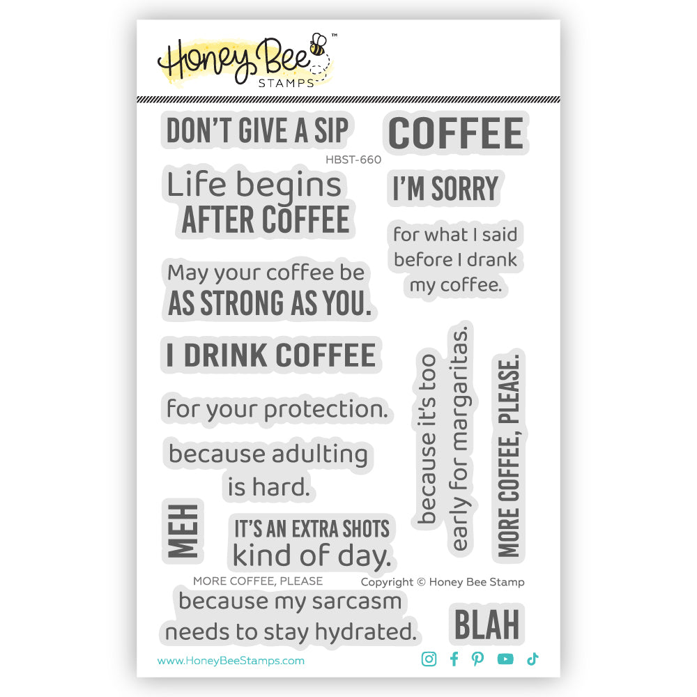 More Coffee Please - 4x 6 Photopolymer Stamp Set