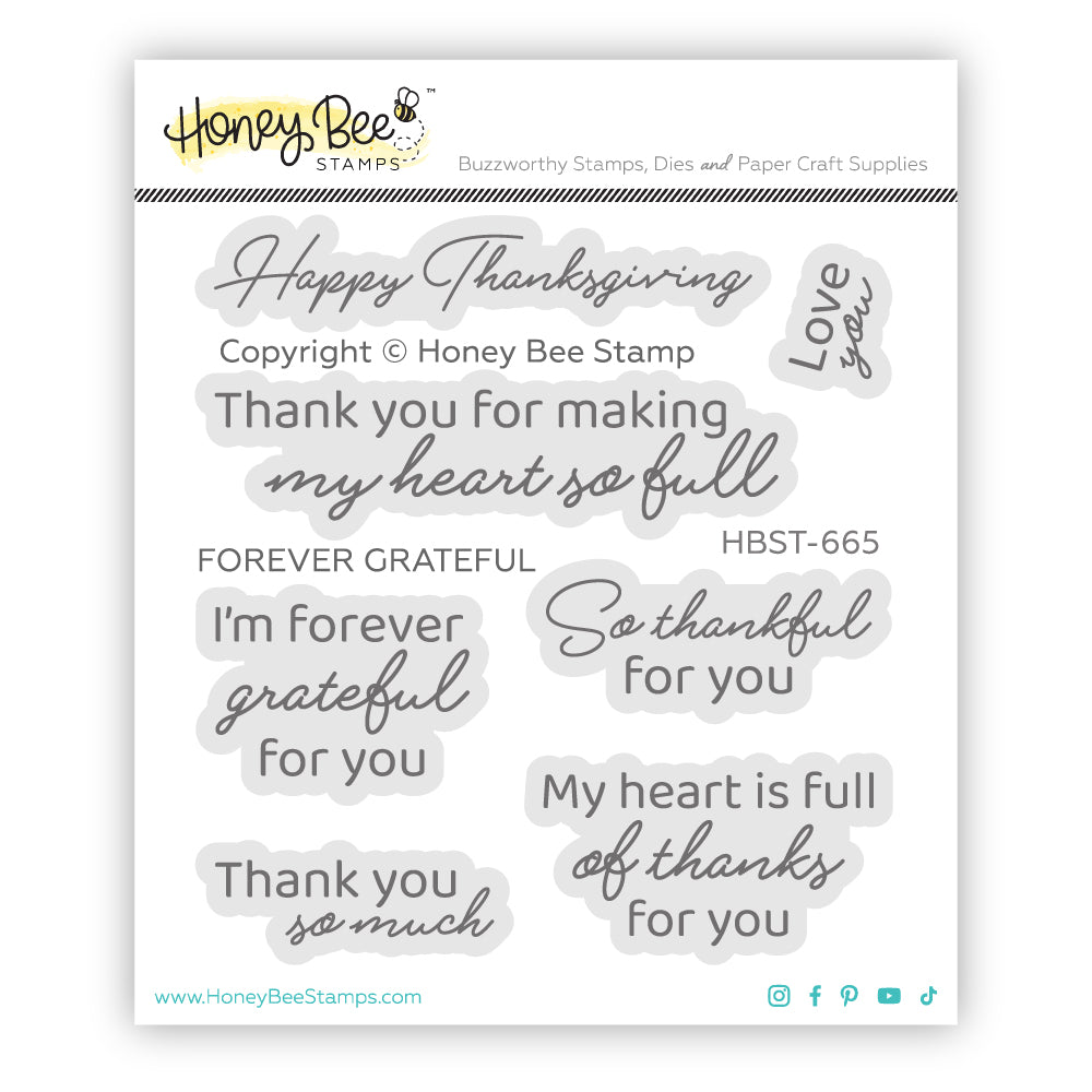 Forever Grateful - 3x 3 Photopolymer Stamp Set
