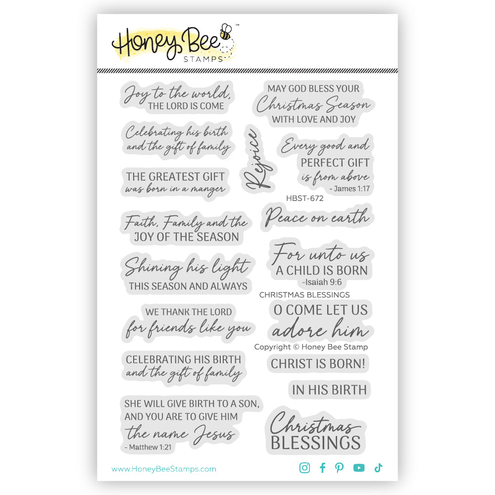 Christmas Blessings - 4"x 6" Stamp Set