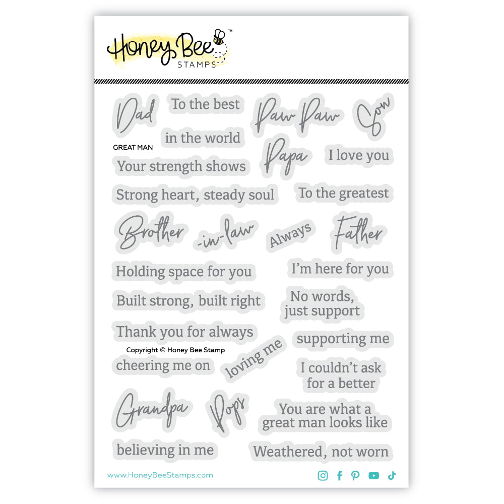 Great Man - 5x6.5 Photopolymer Clear Stamp Set