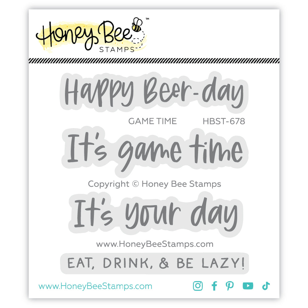 Game Time - 3x3 Photopolymer Clear Stamp Set