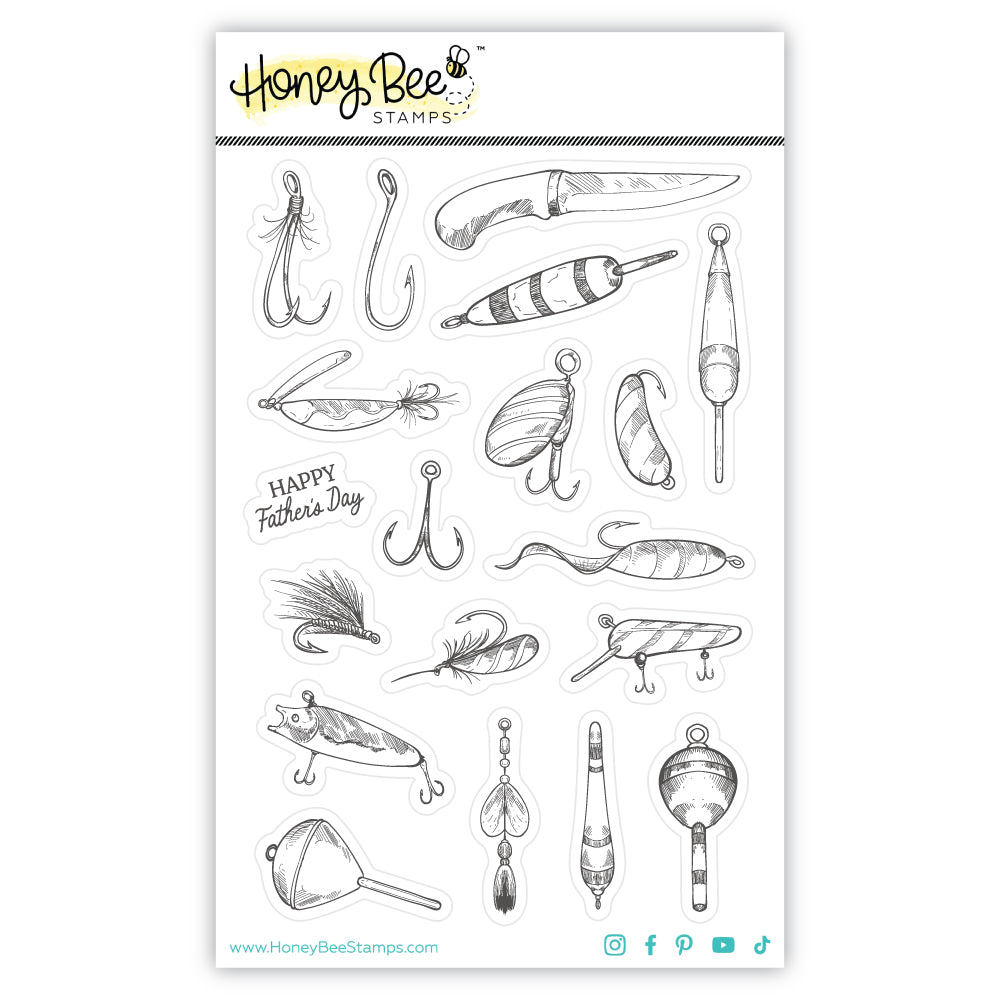 On The Line - 4x6 Rubber Cling Stamp Set