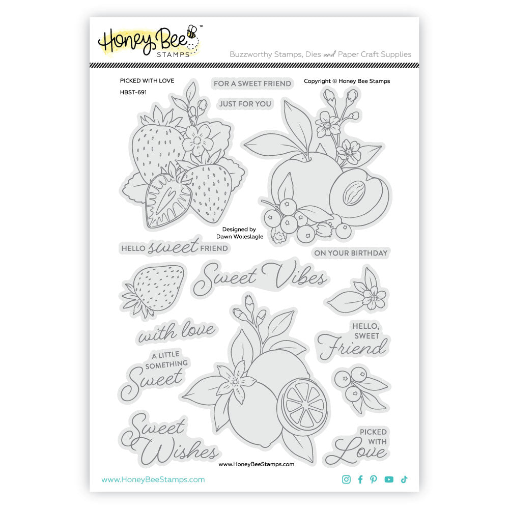 Picked With Love - 6x8 Photopolymer Stamp Set
