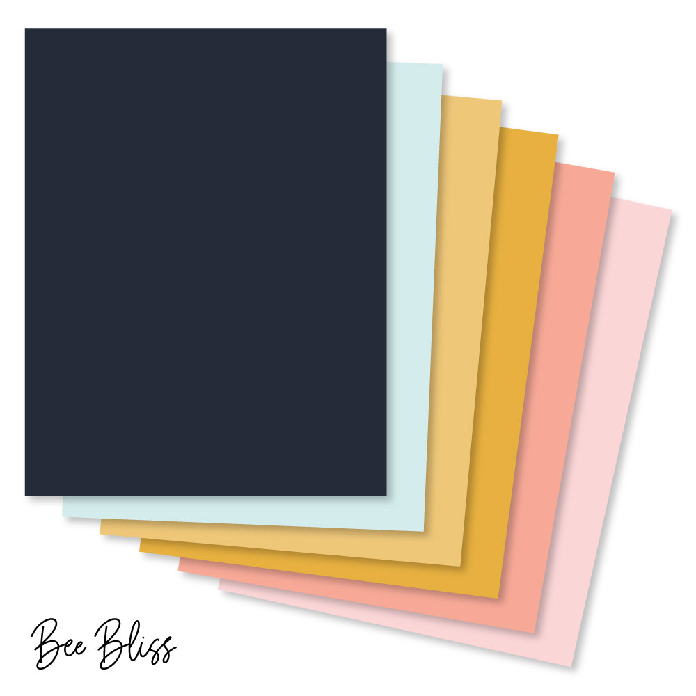Hive Hues Collection 100lb. Solid Cardstock - 12 Sheets 8.5"x11" - Bee Bliss