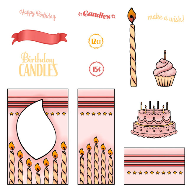 Birthday Candle VGCB Add-On 6x6 Stamp Set