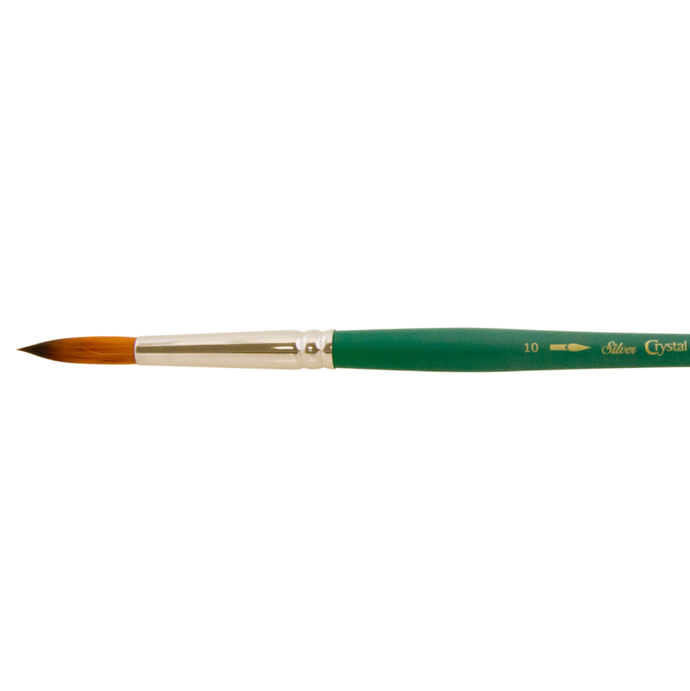 SilverBrush™ Crystal™ Brush Round Size 10 - Crystal Golden Taklon Paint Brush for Water-Based Media