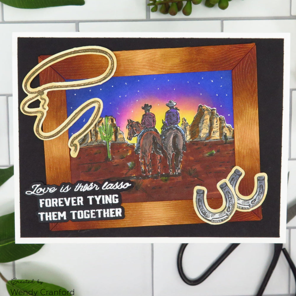 On The Range - 5x7 Rubber Cling Stamp Set