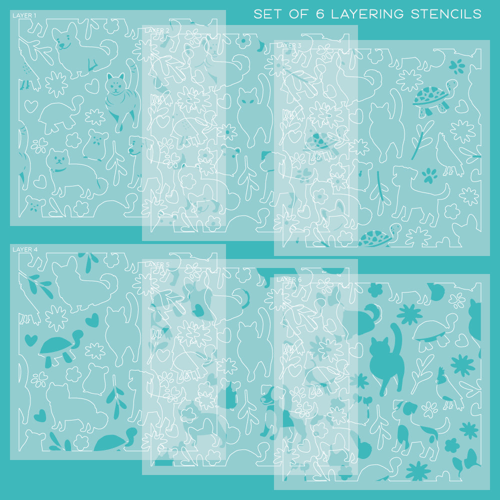 Pet Friends Stencil and Coordinating Honey Cuts Bundle