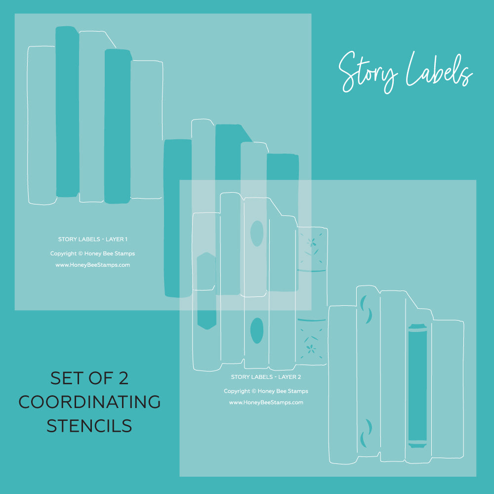 Story Labels - Set of 2 - 6"x6" Layering Stencils