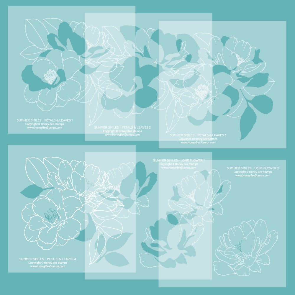 Summer Smiles - 6"x6" Stencil Set of 6 Coordinating Stencils