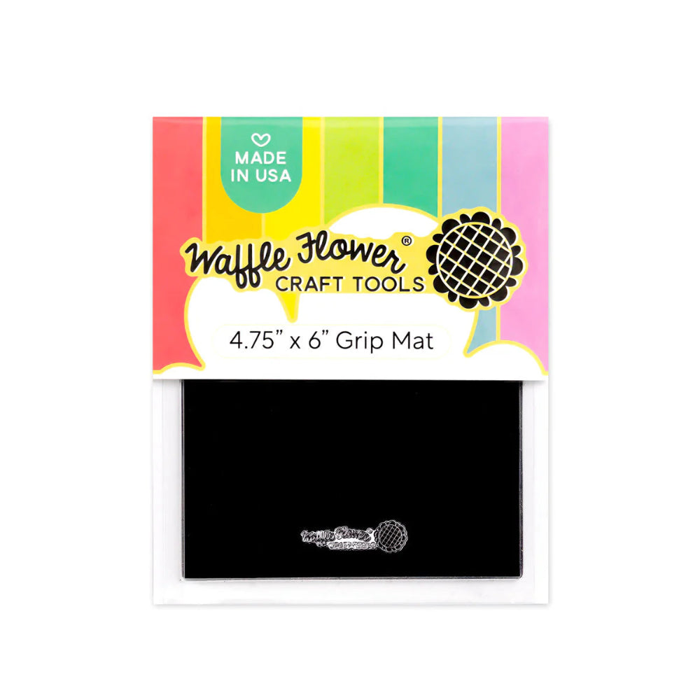 Waffle Flower Grip Mat Black - 4.75” x 6”