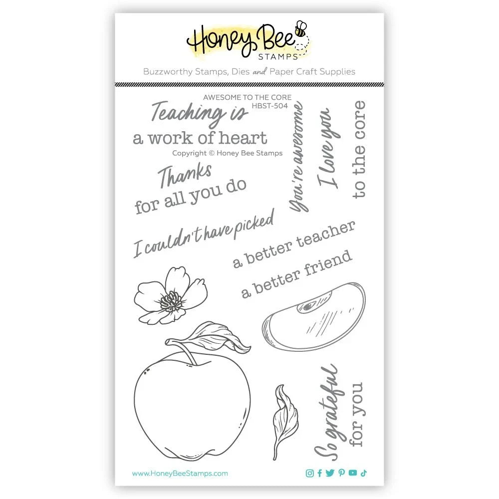 Awesome To The Core - 4x6 Photopolymer Stamp Set - Honey Bee Stamps