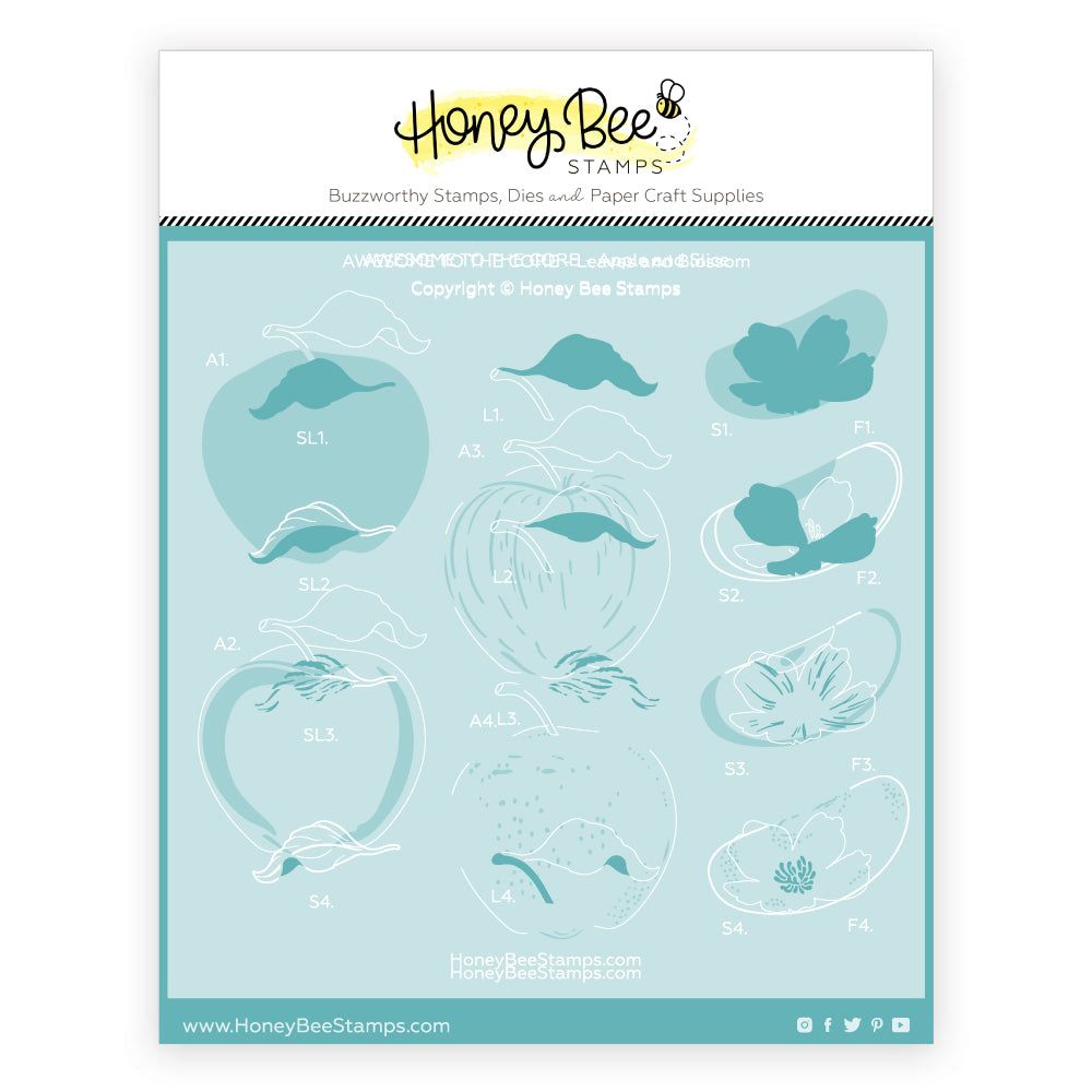 Awesome To The Core - Set Of 2 - 6"x6" Coordinating Stencils - Honey Bee Stamps