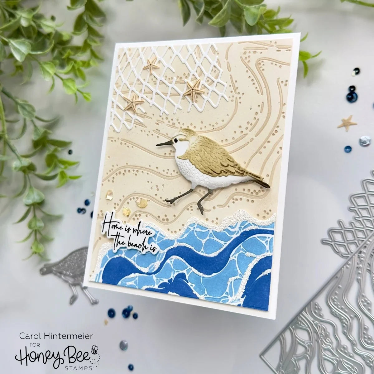 Beach Break A2 Cover Plate - Honey Cuts - Stand - Alone Dies - Honey Bee Stamps
