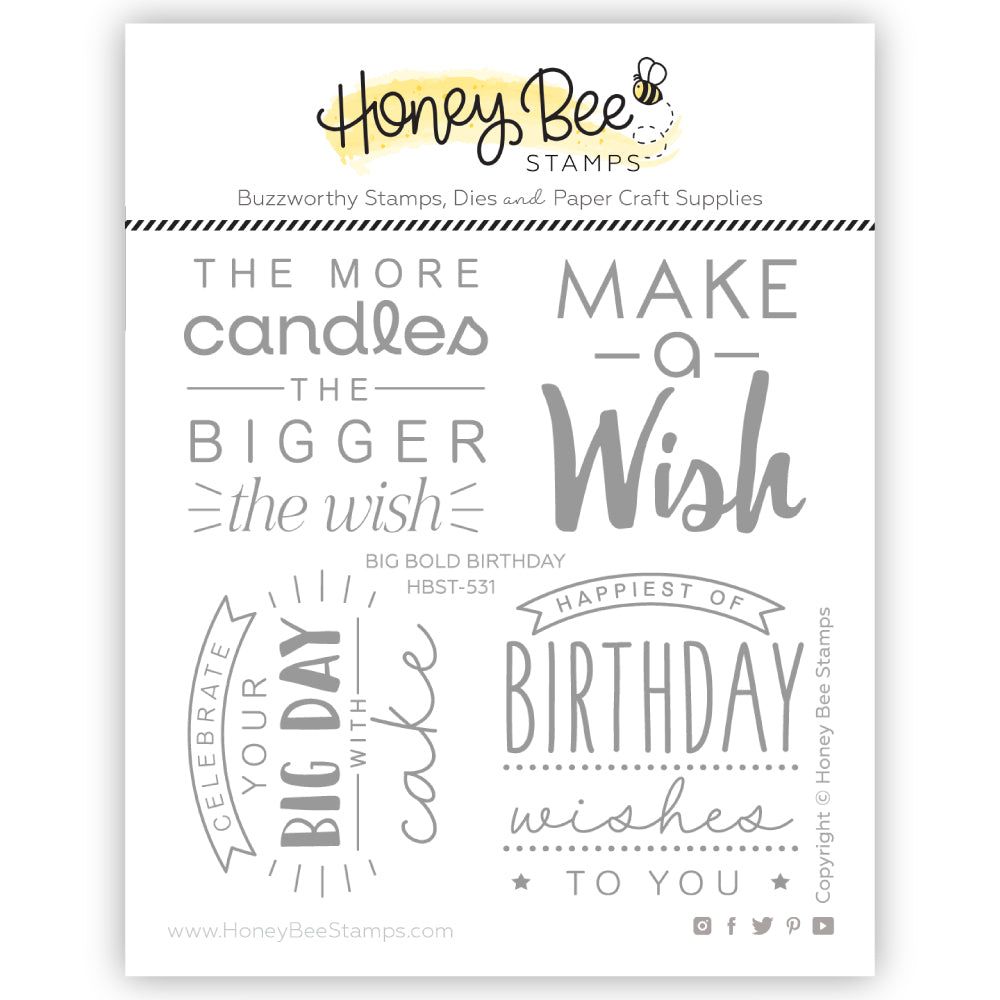 Big Bold Birthday 4x4 Stamp Set - Honey Bee Stamps