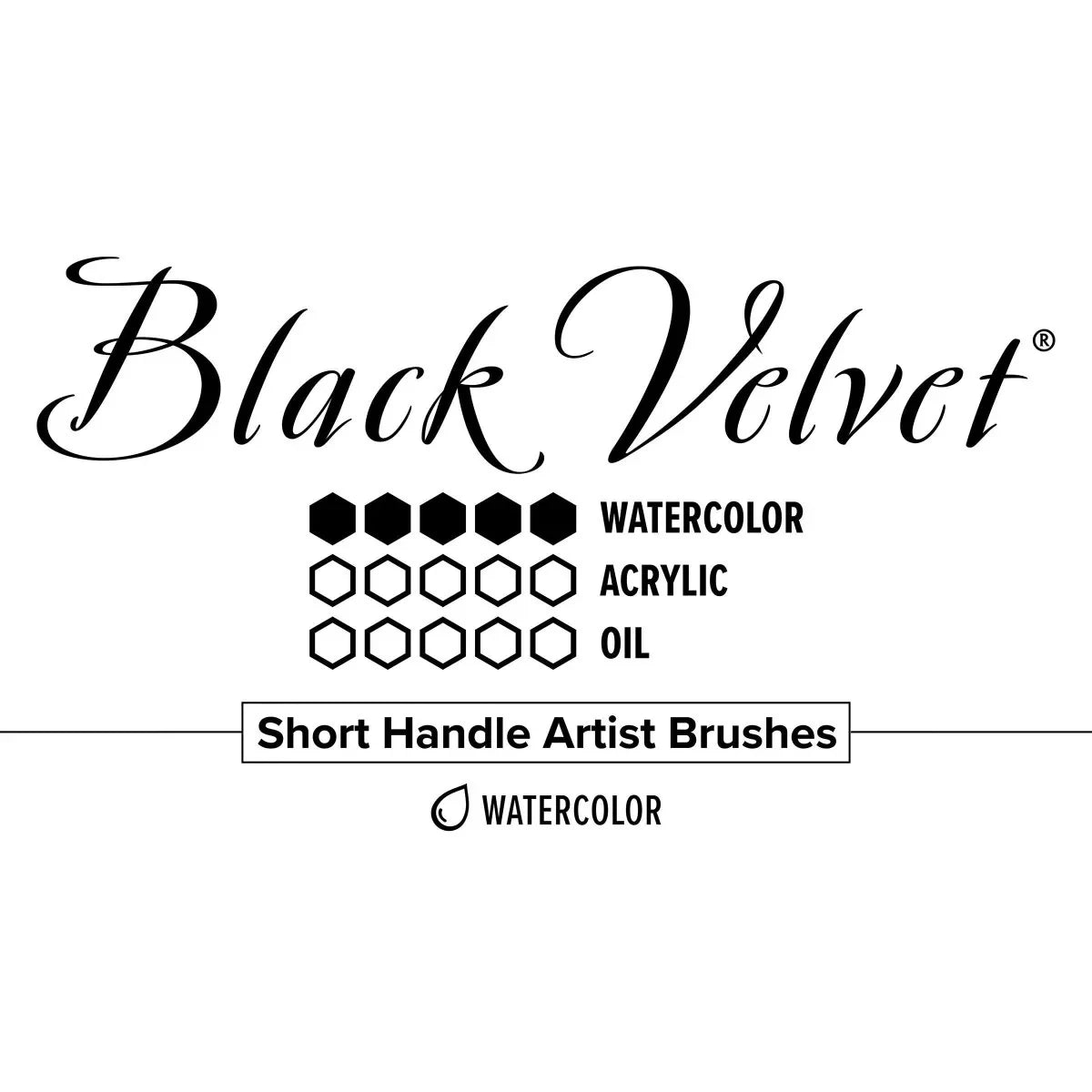 Black Velvet & SilverWhite Set of 3 Paint Brushes Susan Louise Moyer Basic - Honey Bee Stamps
