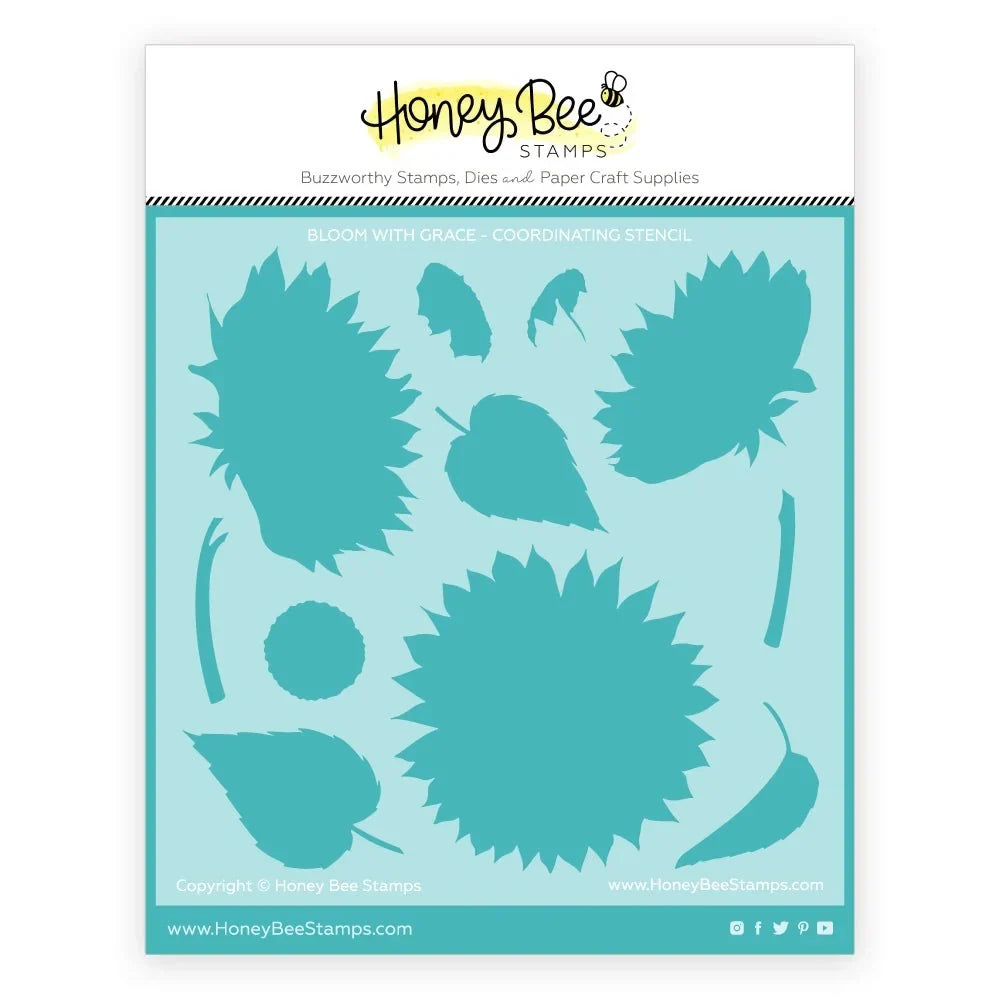 Bloom With Grace - 6"x6" Coordinating Stencil - Honey Bee Stamps