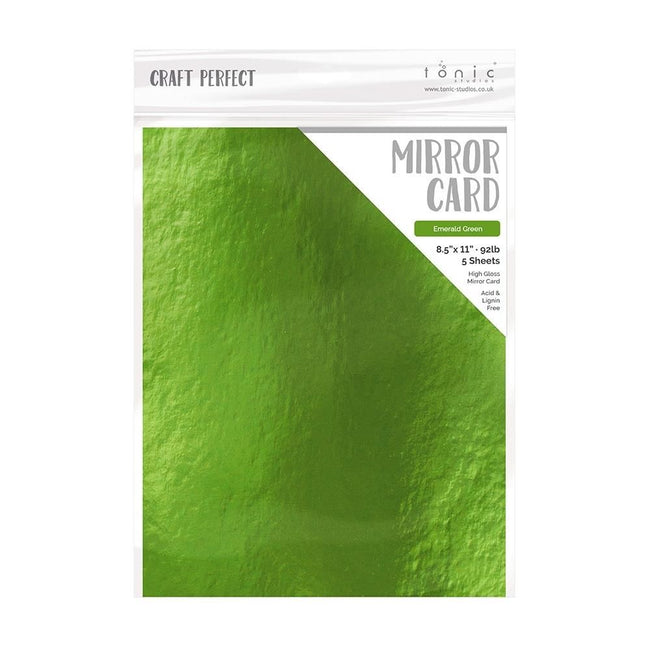 Craft Perfect High Gloss Mirror Card - 8.5x11 5/pkg - Emerald Green - Honey Bee Stamps