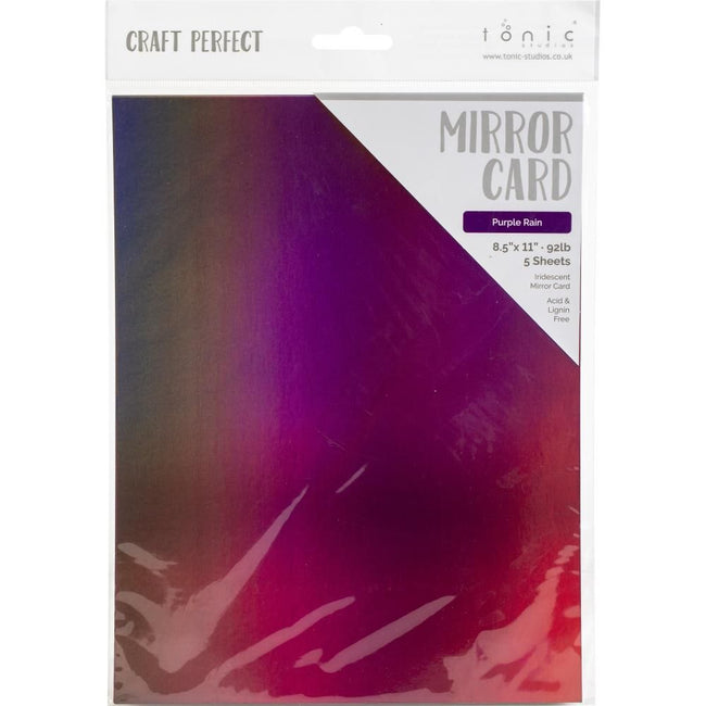 Craft Perfect Iridescent Mirror Card - 8.5x11 5/pkg - Purple Rain - Honey Bee Stamps