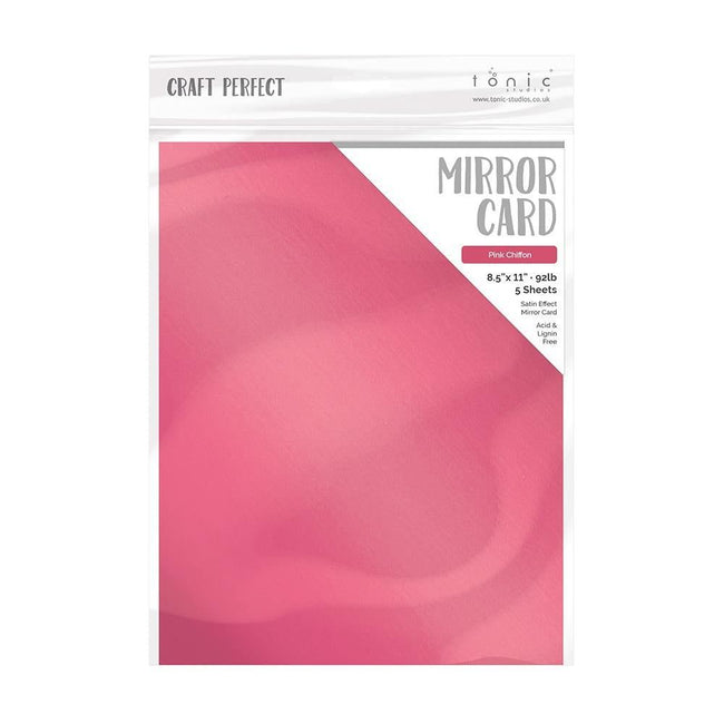 Craft Perfect Satin Effect Mirror Card - 8.5x11 5/pkg - Pink Chiffon - Honey Bee Stamps