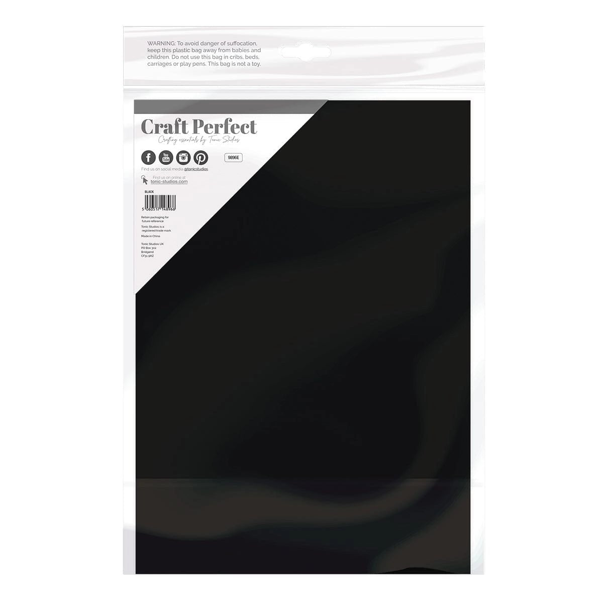 Craft Perfect Smooth Card - A4-300gsm 10 Pack - Jet Black - Honey Bee Stamps