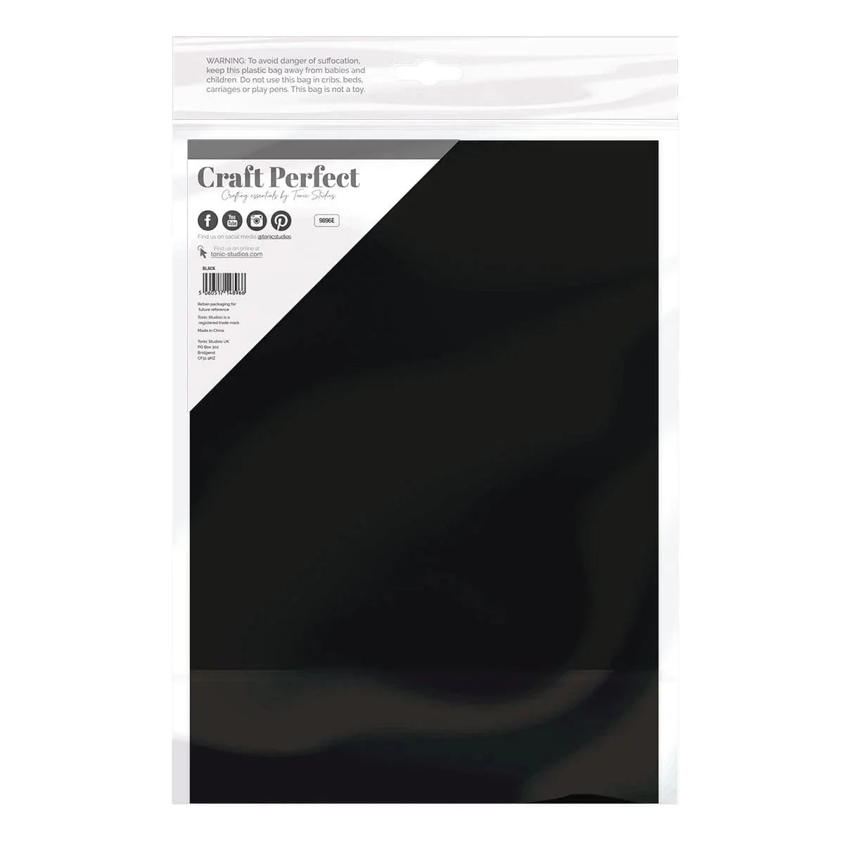 Craft Perfect Smooth Card - A4-300gsm 10 Pack - Jet Black - Honey Bee Stamps