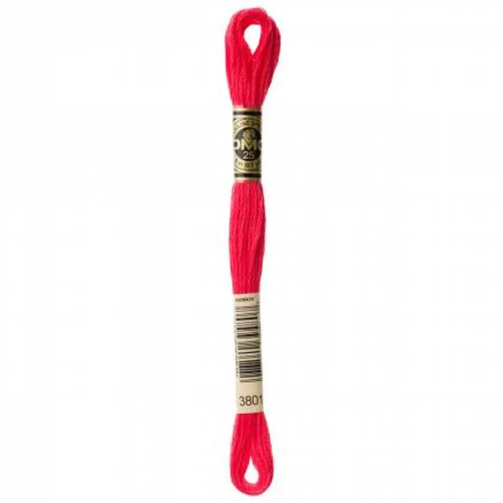DMC Embroidery Floss, 6 - Strand - Christmas Red Light 3801 - Honey Bee Stamps