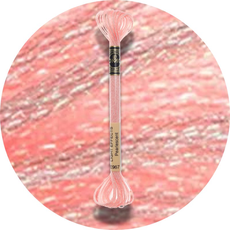 DMC Light Effects Embroidery Floss, 6 - Strand Special Thread - Soft Peach E967 - Honey Bee Stamps