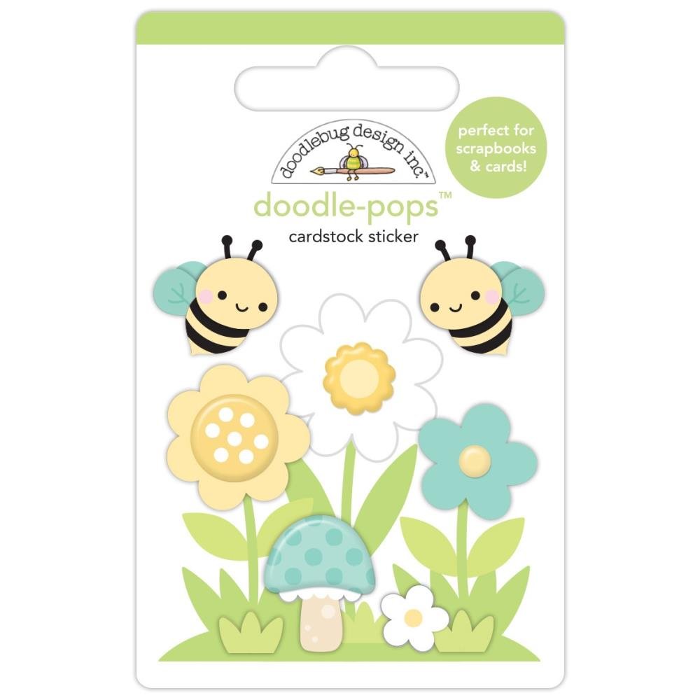 Doodlebug Doodle - Pops 3D Stickers - Bee - utiful Garden - Honey Bee Stamps