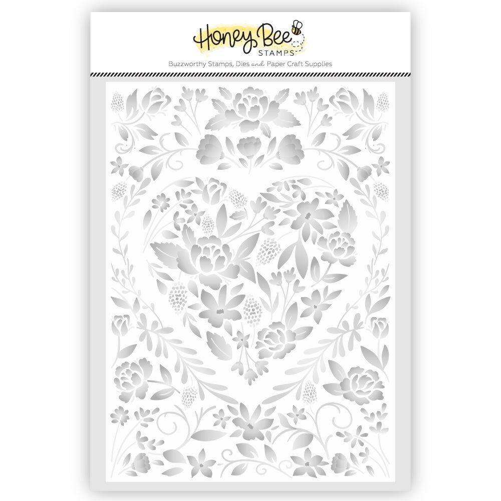 Floral Heart 3D Embossing Folder and Coordinating Die Set - Honey Bee Stamps