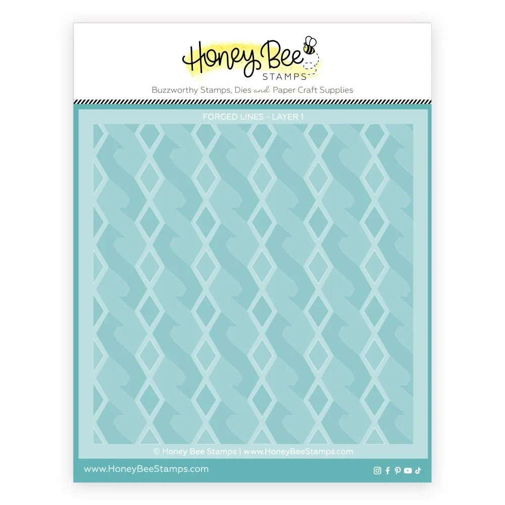 Forged Lines - 6"x6" Stencil Set of 2 Layering Background Stencils - Honey Bee Stamps
