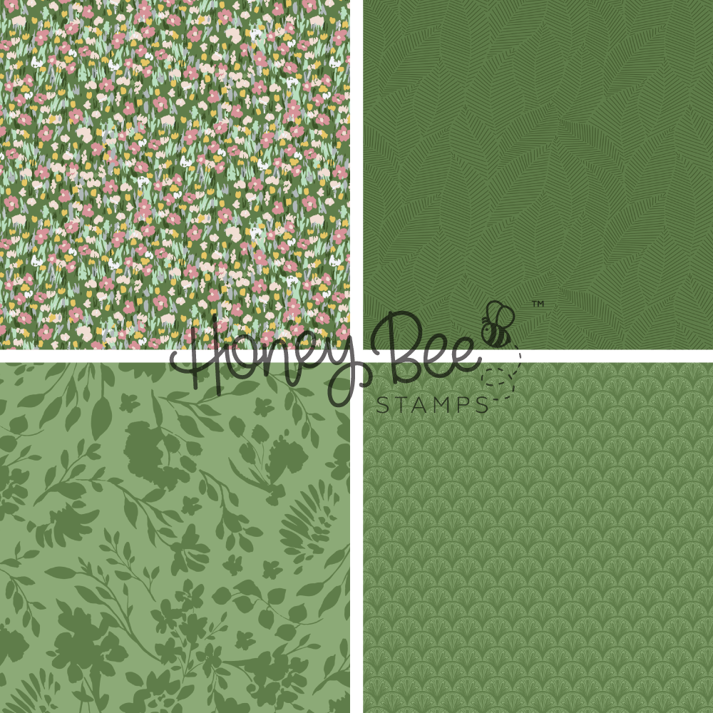 Garden Party Paper Pack - 5.5"x8.5" - 24 Double - Sided Sheets - Includes Paper Organizer! - Honey Bee Stamps