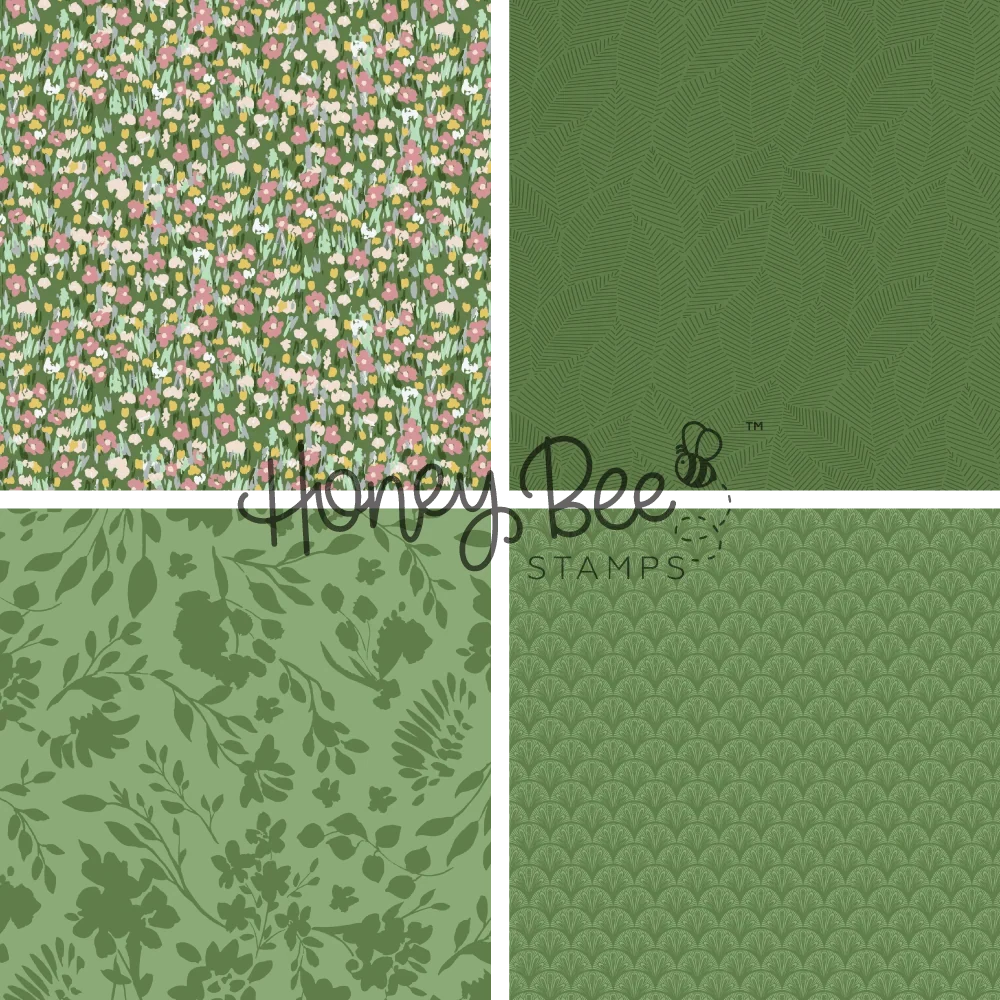 Garden Party Paper Pack - 5.5"x8.5" - 24 Double - Sided Sheets - Includes Paper Organizer! - Honey Bee Stamps
