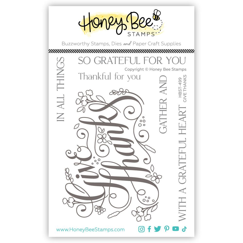 Give Thanks - 4x5 Photopolymer Stamp Set - Honey Bee Stamps