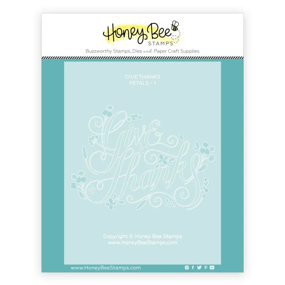 Give Thanks - Set Of 4 - A2 4.25"x5.5" Coordinating tencils - Honey Bee Stamps