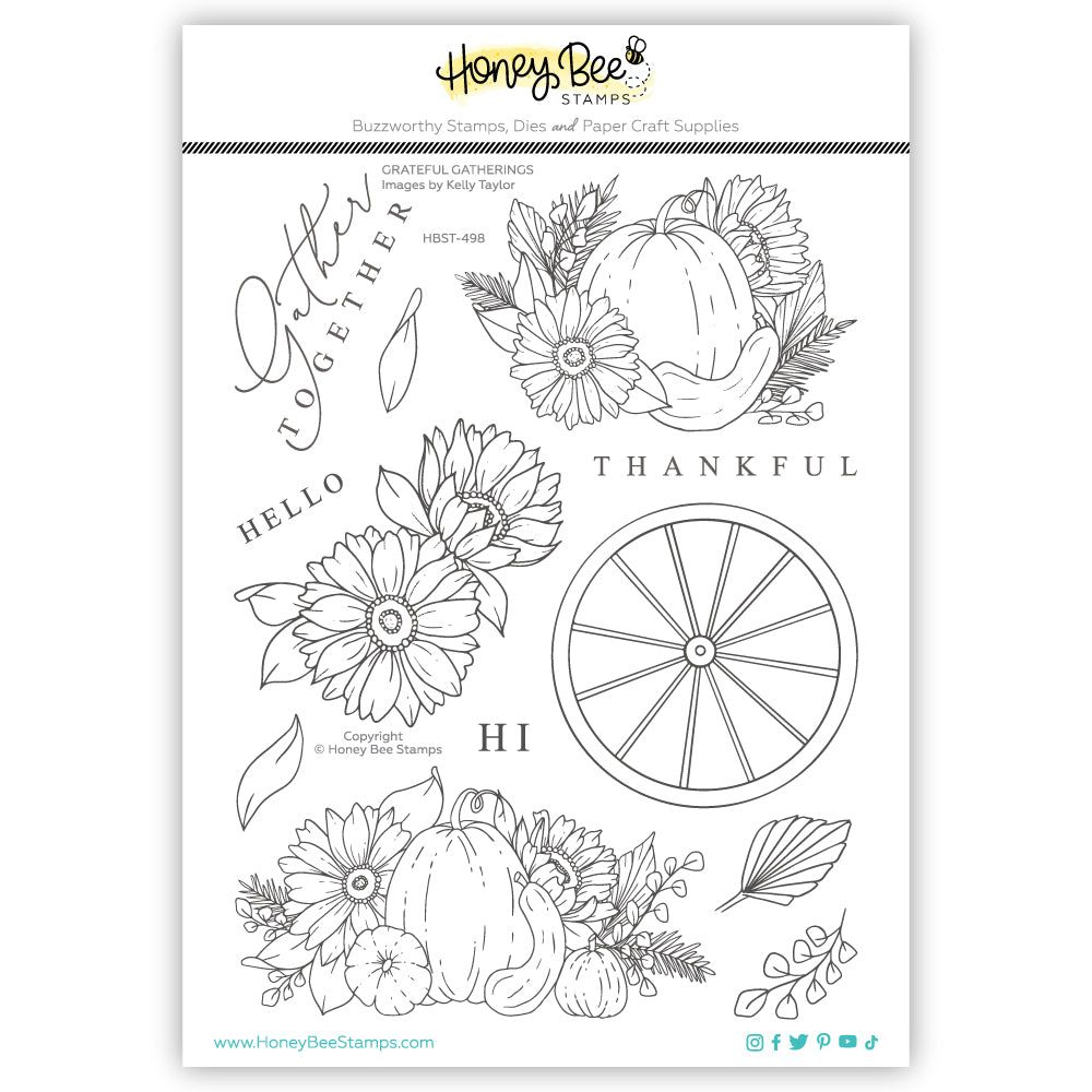 Grateful Gatherings - 6x8 Photopolymer Stamp Set - Honey Bee Stamps
