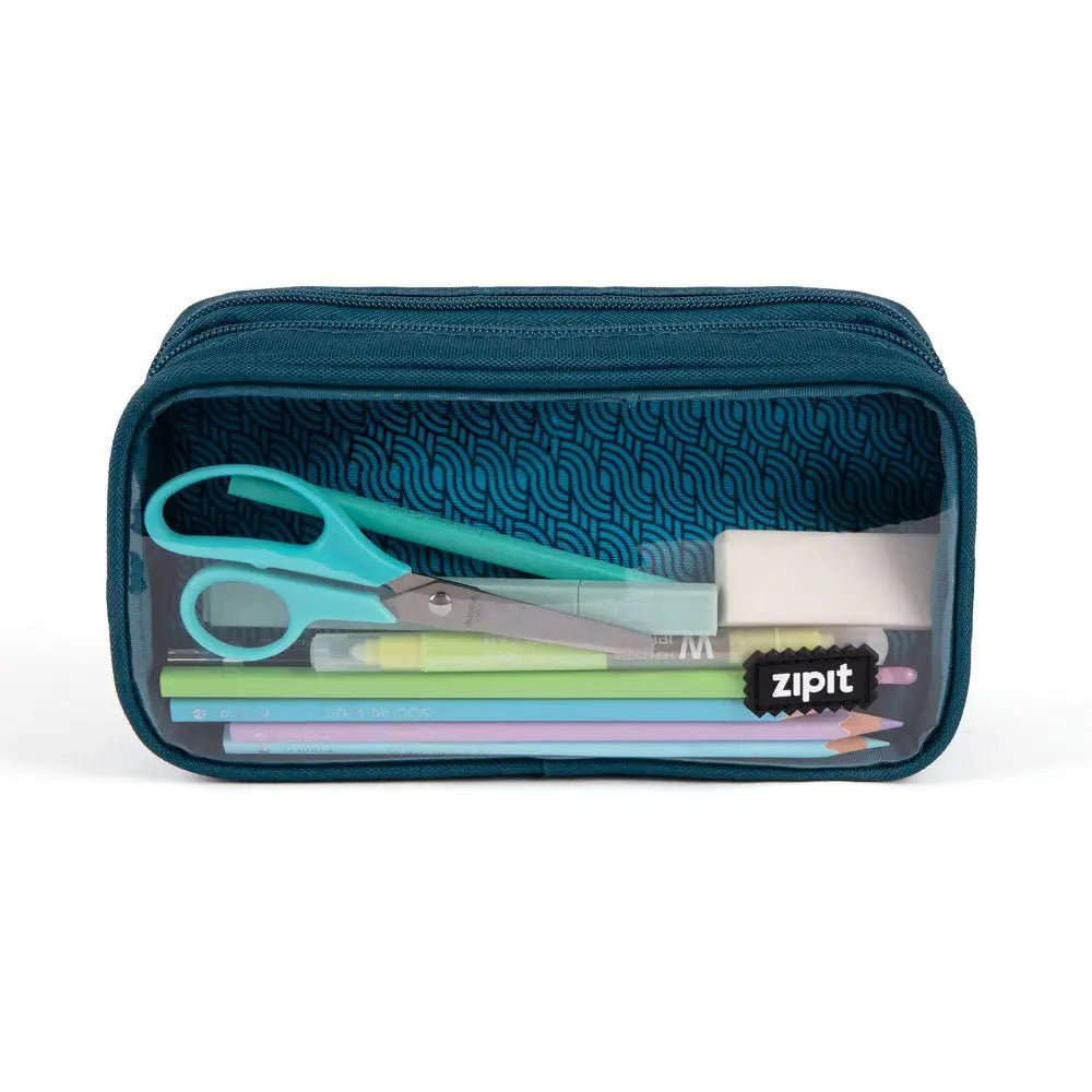 Half & Half Pencil and Art Supplies Case - Teal - Honey Bee Stamps