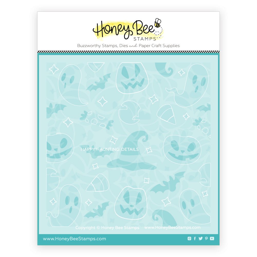 Happy Haunting - Set of 6 - 6"x6" Background Stencils - Honey Bee Stamps